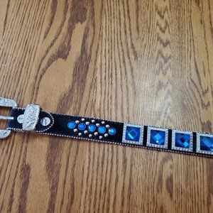 BHW Blue Rhinestone Belt